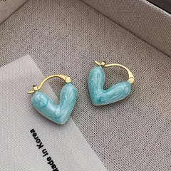 Heart Earrings Glazed for Women - High-End Simplicity for Commuting