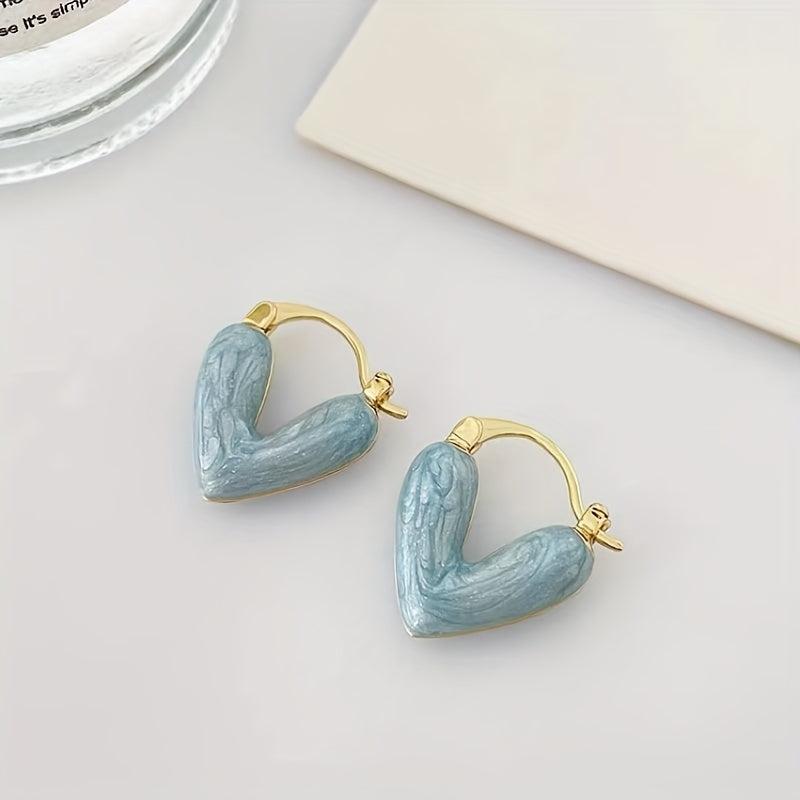Heart Earrings Glazed for Women - High-End Simplicity for Commuting