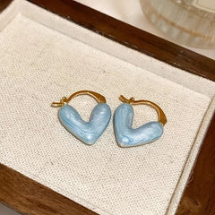 Heart Earrings Glazed for Women - High-End Simplicity for Commuting