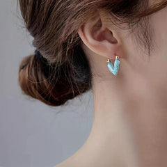 Heart Earrings Glazed for Women - High-End Simplicity for Commuting