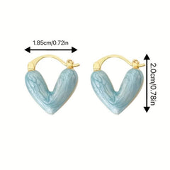 Heart Earrings Glazed for Women - High-End Simplicity for Commuting