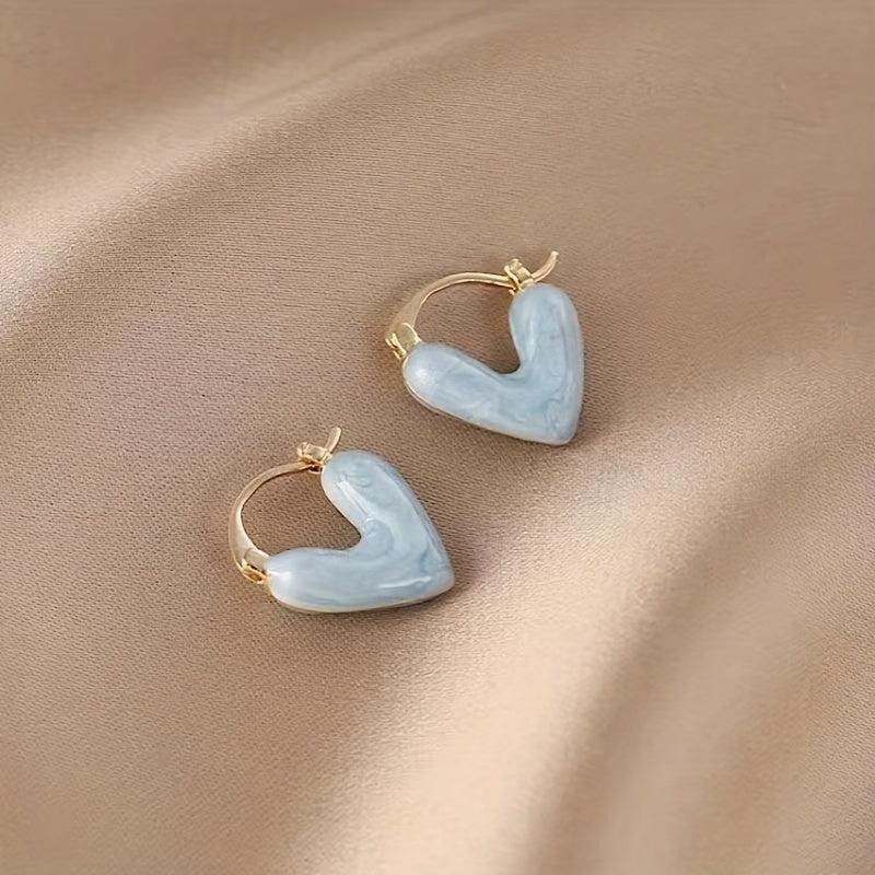 Heart Earrings Glazed for Women - High-End Simplicity for Commuting