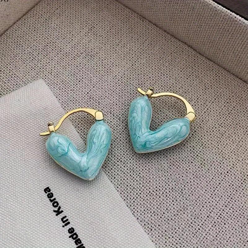 Heart Earrings Glazed for Women - High-End Simplicity for Commuting