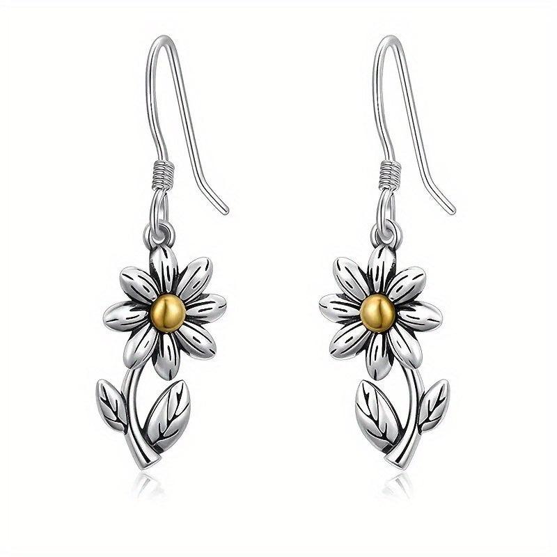 925 Silver Plated Daisy Drop Earrings for Special Occasions