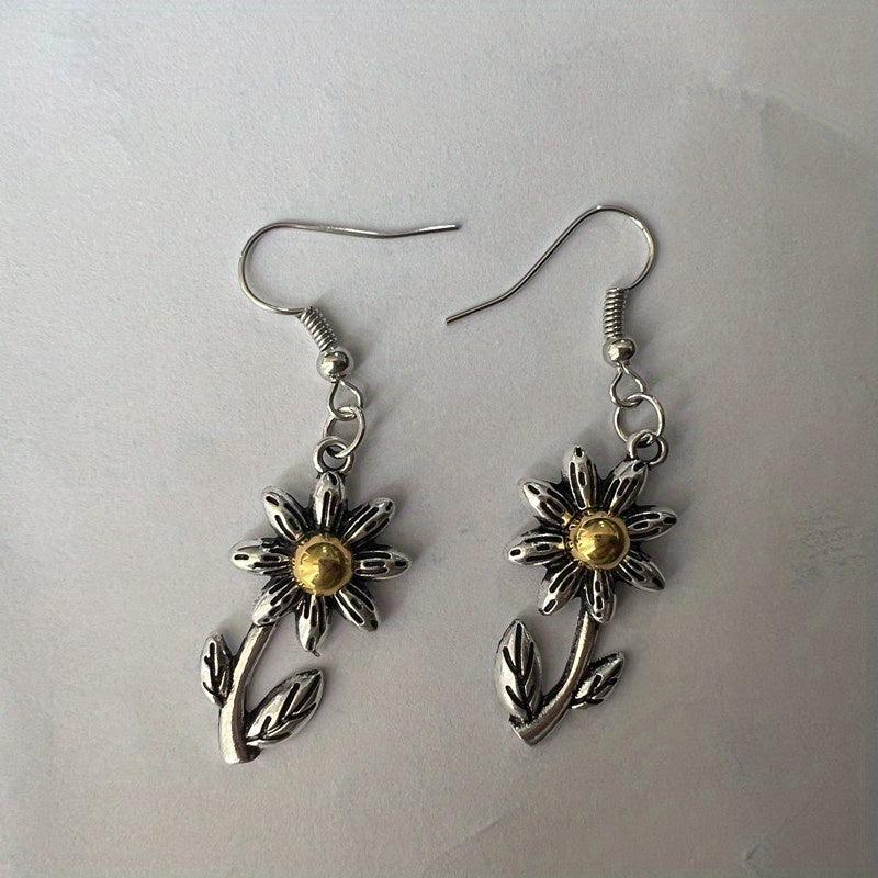 925 Silver Plated Daisy Drop Earrings for Special Occasions