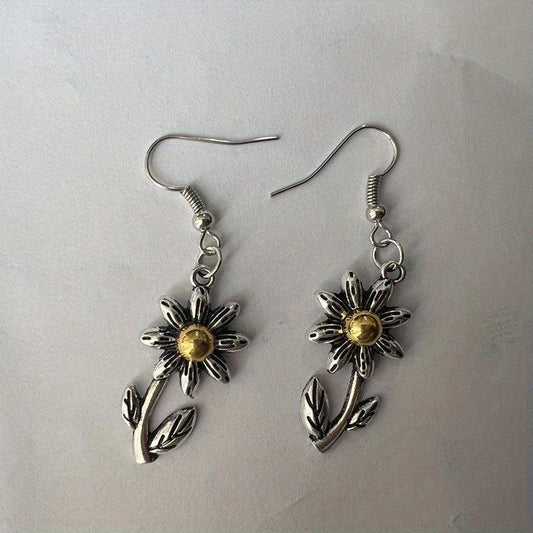 925 Silver Plated Daisy Drop Earrings for Special Occasions