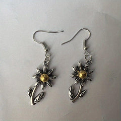 925 Silver Plated Daisy Drop Earrings for Special Occasions