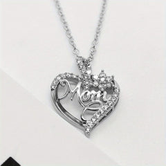 Heart Flower MOM Letter Necklace Pendant Charm Necklace