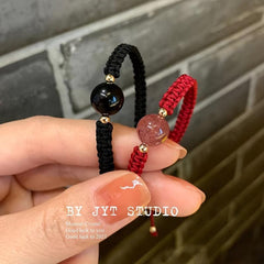 Lucky Red Beaded Bracelet Woven String Perfect Jewelry Gift