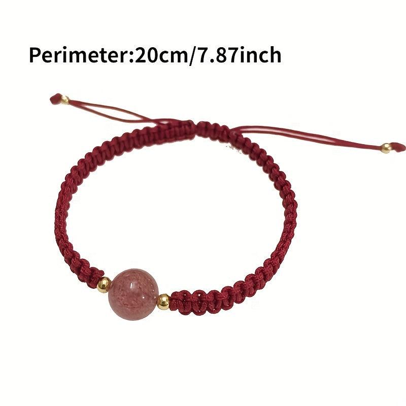 Lucky Red Beaded Bracelet Woven String Perfect Jewelry Gift