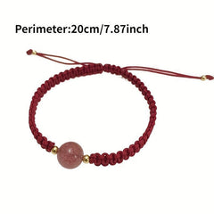 Lucky Red Beaded Bracelet Woven String Perfect Jewelry Gift