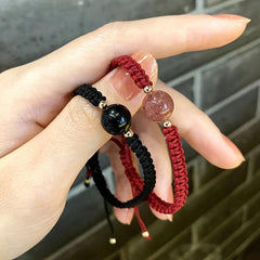 Lucky Red Beaded Bracelet Woven String Perfect Jewelry Gift