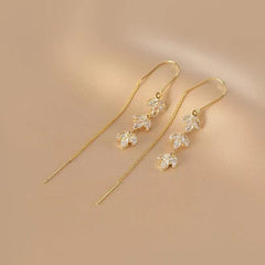 Green Maple Leaf Tassel Earrings for Any Woman