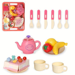 Toddler Tea Party Set with Dessert Cake Fruits