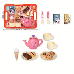 Toddler Tea Party Set with Dessert Cake Fruits