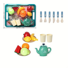 Toddler Tea Party Set with Dessert Cake Fruits