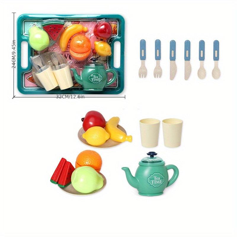 Toddler Tea Party Set with Dessert Cake Fruits