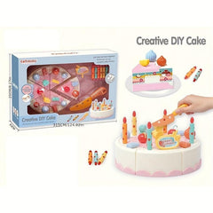 Happy Birthday Cake Set Kids Toy DIY Cutting Pretend Play Cake