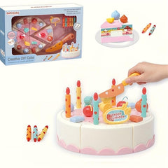 Happy Birthday Cake Set Kids Toy DIY Cutting Pretend Play Cake