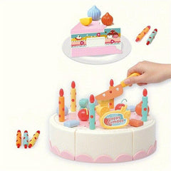 Happy Birthday Cake Set Kids Toy DIY Cutting Pretend Play Cake