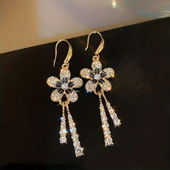 Rhinestone Tassel Earrings Wedding Party Accessories