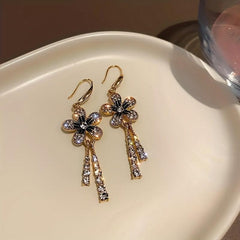 Rhinestone Tassel Earrings Wedding Party Accessories