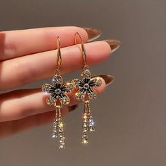 Rhinestone Tassel Earrings Wedding Party Accessories