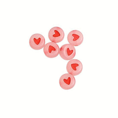 100pcs Pink Love Noctilucent Acrylic Beads DIY Alphabet Spacer Beads
