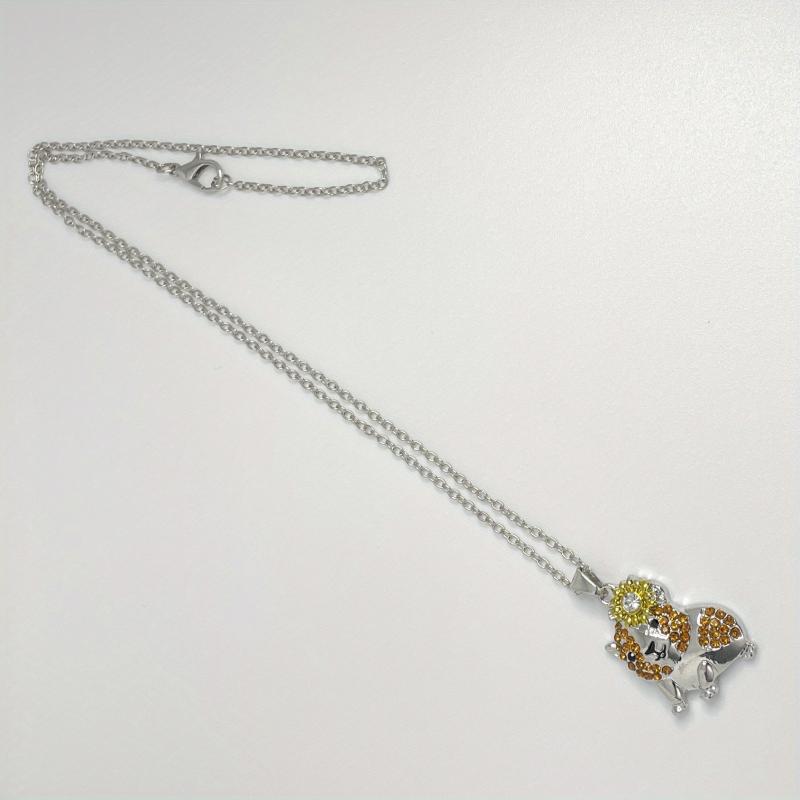 Sun Flower Guinea Pig Pendant Necklace Animal Jewelry For Women Girls