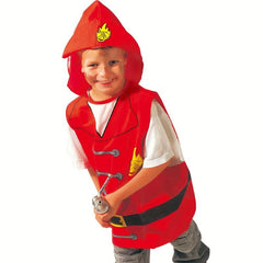 Kids Firefighter Costume Toddler Fireman Dress Up Fire Pretend Chief Outfit