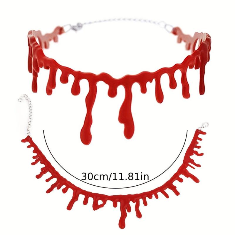 Halloween Blood Necklace Masquerade Creative Red