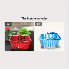 Kids Red Plastic Shopping Basket Toy for Sand Table Play House Fun