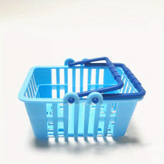 Kids Red Plastic Shopping Basket Toy for Sand Table Play House Fun