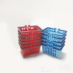Kids Red Plastic Shopping Basket Toy for Sand Table Play House Fun
