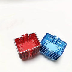 Kids Red Plastic Shopping Basket Toy for Sand Table Play House Fun
