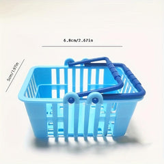 Kids Red Plastic Shopping Basket Toy for Sand Table Play House Fun