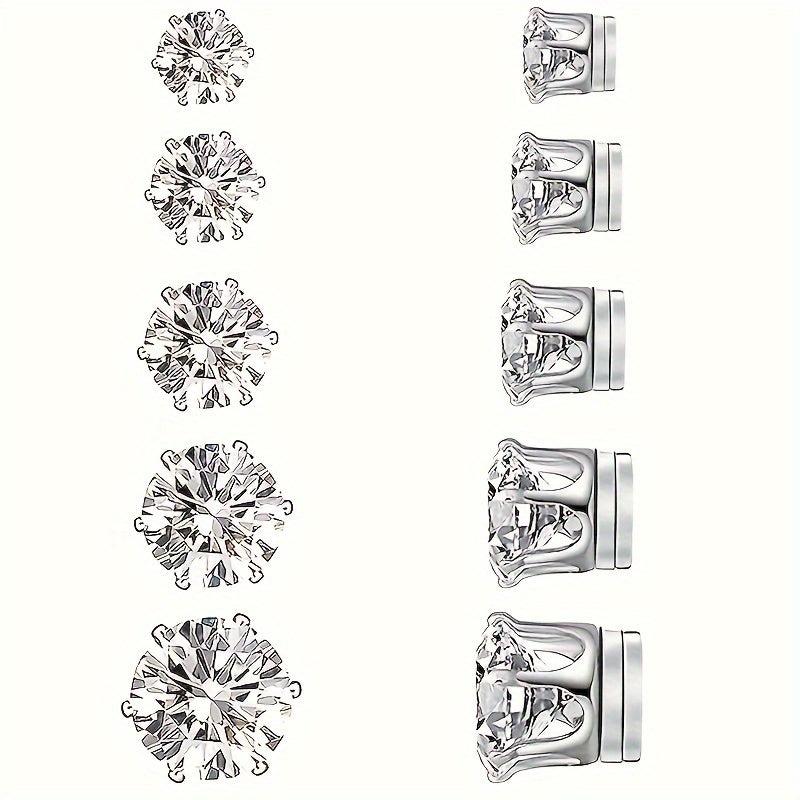 10-Piece Zircon Magnetic Ear Clip Set, No Ear Hole Required