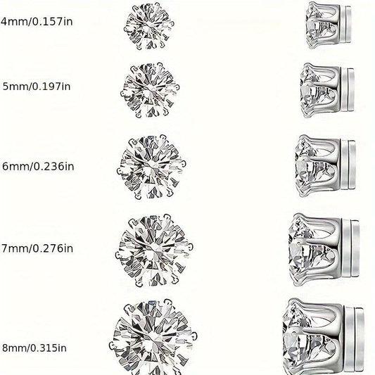 10-Piece Zircon Magnetic Ear Clip Set, No Ear Hole Required