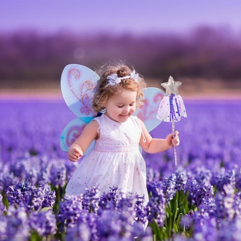 3pcs Glitter Star Fairy Wand for Girls Kids Birthday Wedding Party