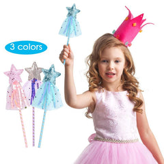3pcs Glitter Star Fairy Wand for Girls Kids Birthday Wedding Party