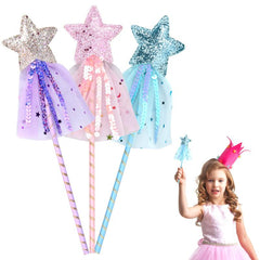 3pcs Glitter Star Fairy Wand for Girls Kids Birthday Wedding Party