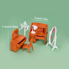 8 Piece Mini Dresser Toy Set for Dollhouse Bedroom Play
