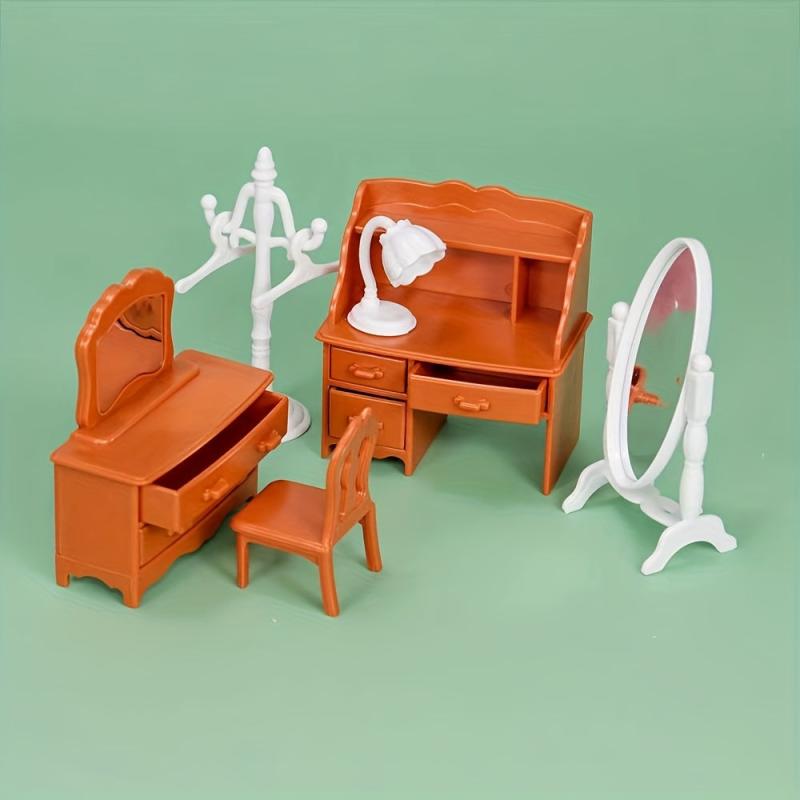 8 Piece Mini Dresser Toy Set for Dollhouse Bedroom Play