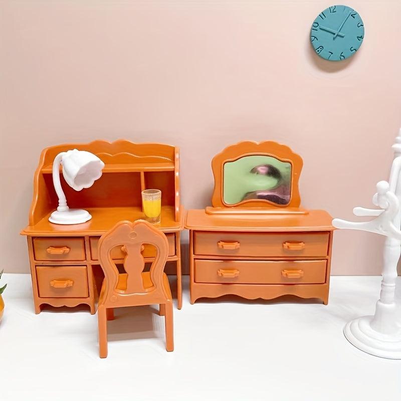 8 Piece Mini Dresser Toy Set for Dollhouse Bedroom Play