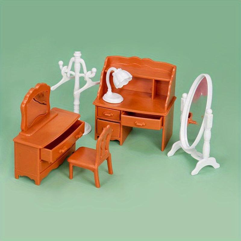 8 Piece Mini Dresser Toy Set for Dollhouse Bedroom Play