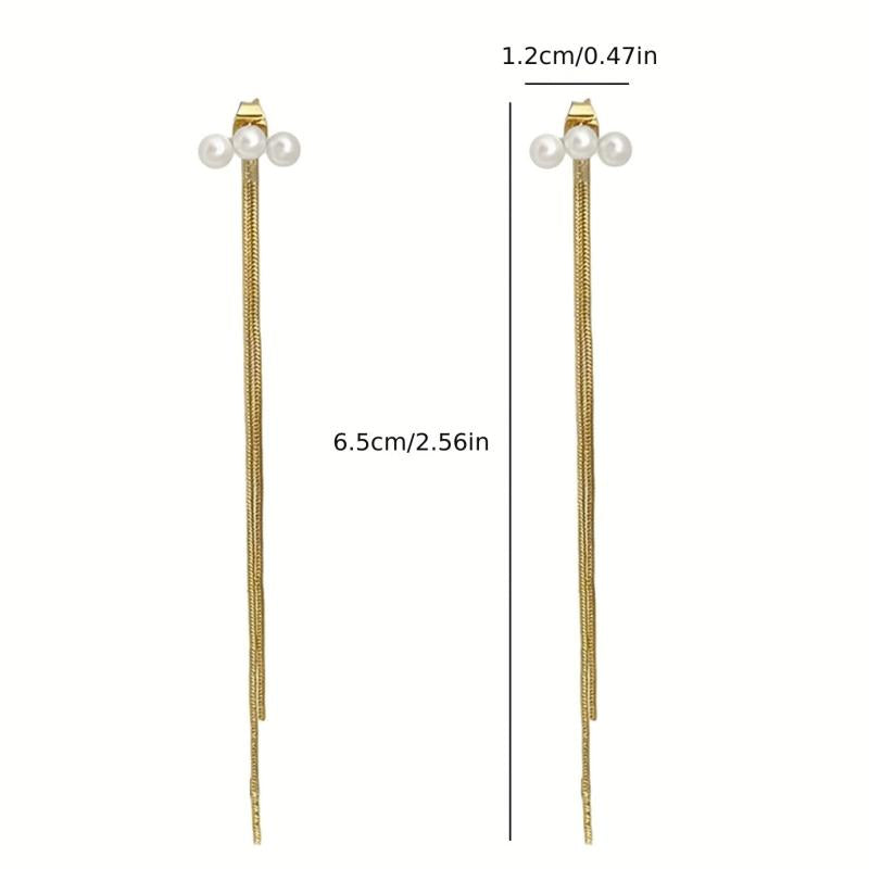Long Tassel Earrings Ladies - 2 Pieces Jewelry Accessories