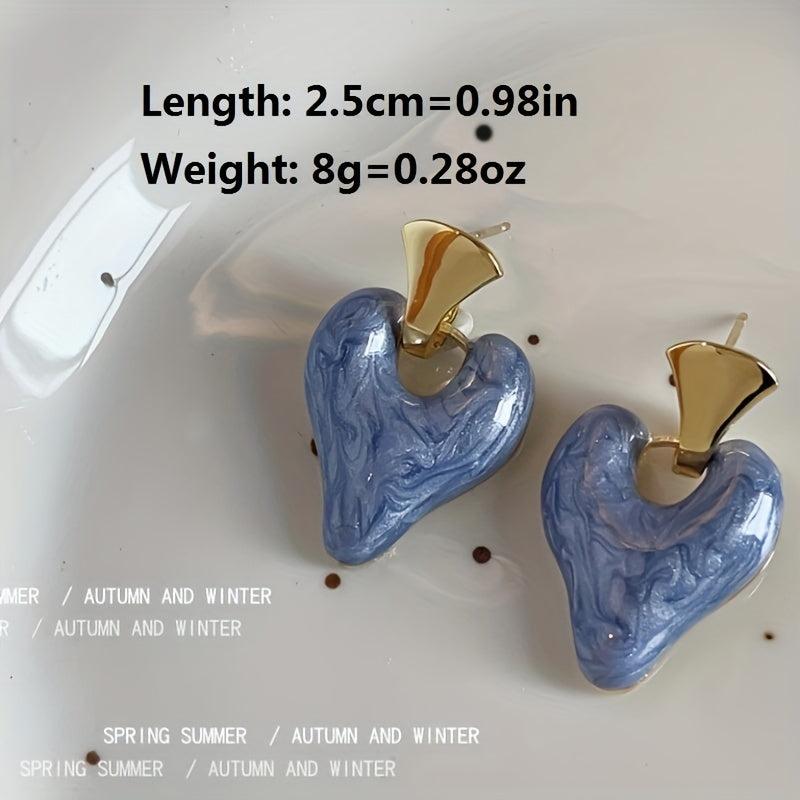 French Retro Drop Heart Earrings And Sweet Temperament Jewelry