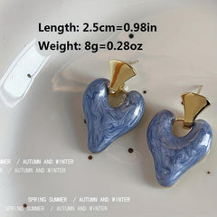 French Retro Drop Heart Earrings And Sweet Temperament Jewelry
