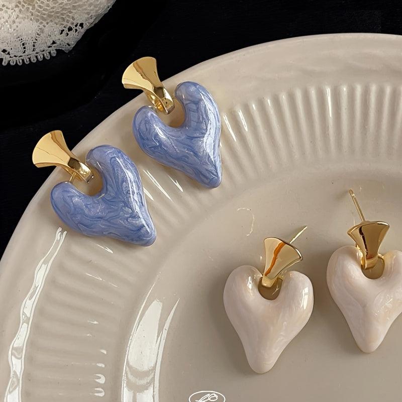 French Retro Drop Heart Earrings And Sweet Temperament Jewelry