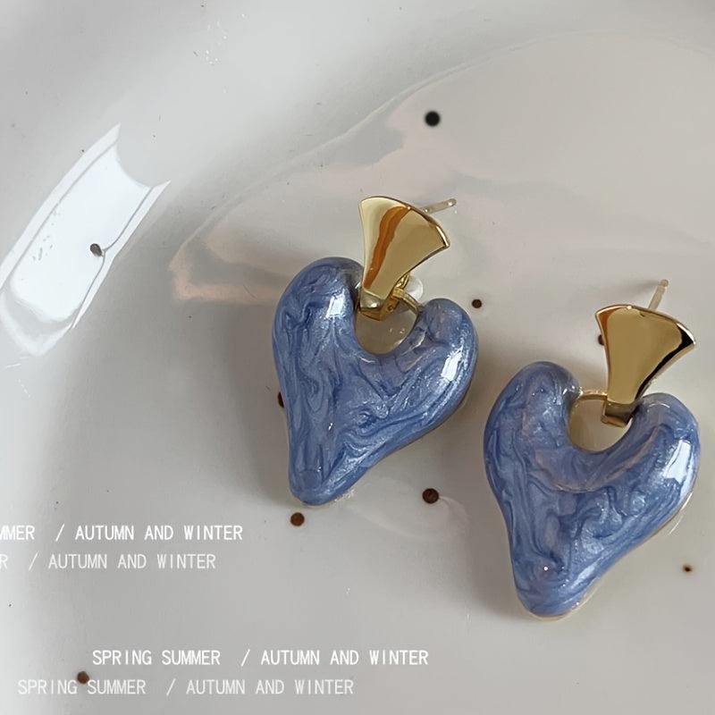 French Retro Drop Heart Earrings And Sweet Temperament Jewelry